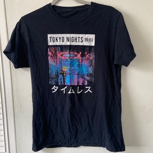 Small Black Tee Asian Design